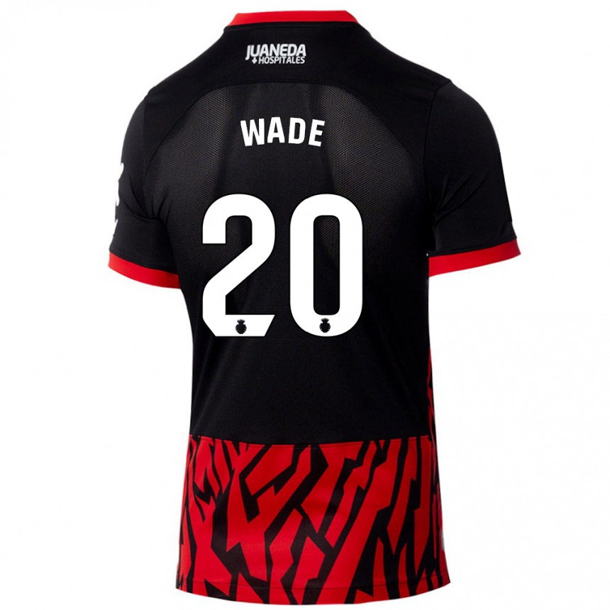 Vyrai Sebas Wade #20 Juoda Raudona Namų Marškinėliai 2024/25 T-Shirt