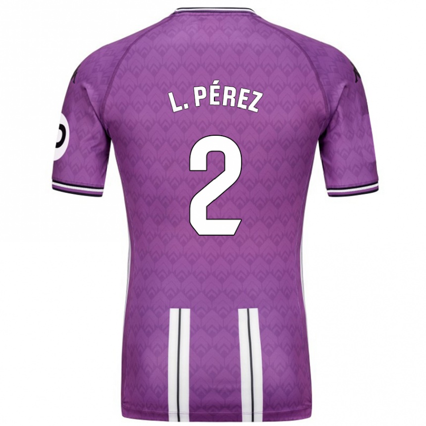 Vyrai Luis Pérez #2 Violetinė Balta Namų Marškinėliai 2024/25 T-Shirt