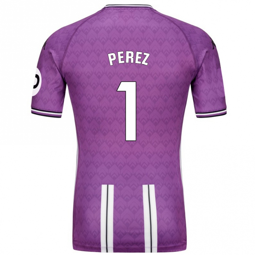 Vyrai Fer Pérez #1 Violetinė Balta Namų Marškinėliai 2024/25 T-Shirt