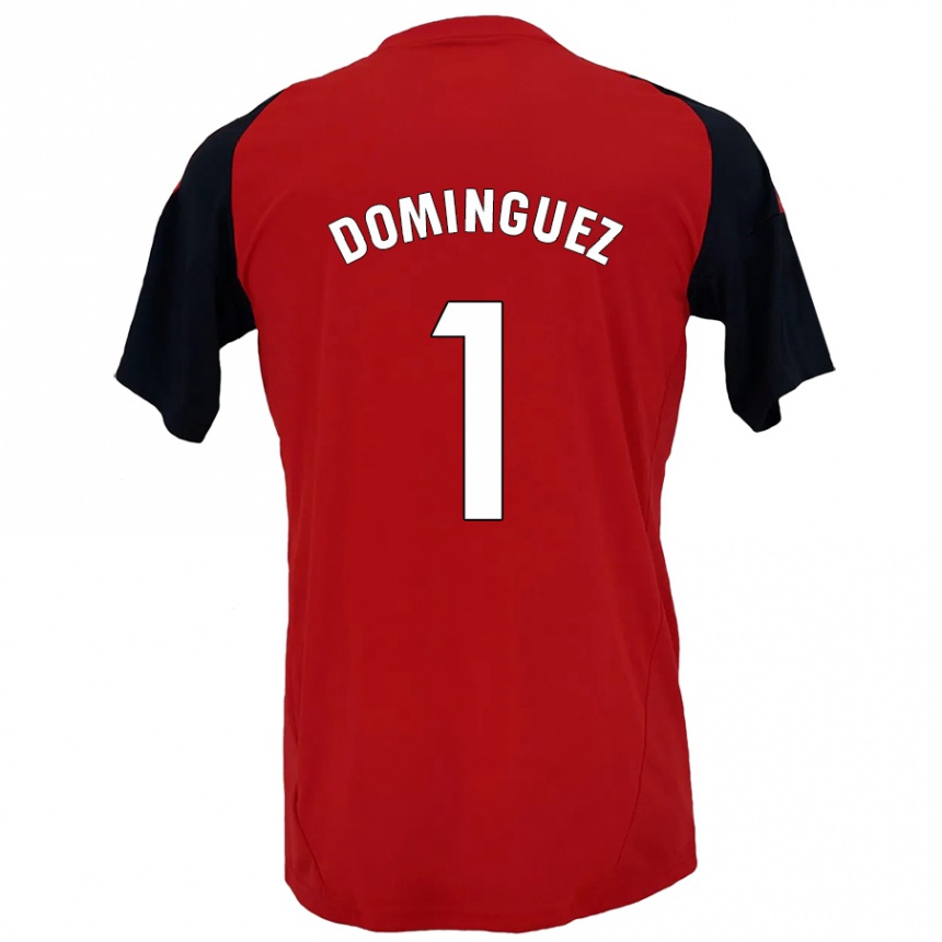 Vyrai Iago Domínguez #1 Raudona Juoda Namų Marškinėliai 2024/25 T-Shirt