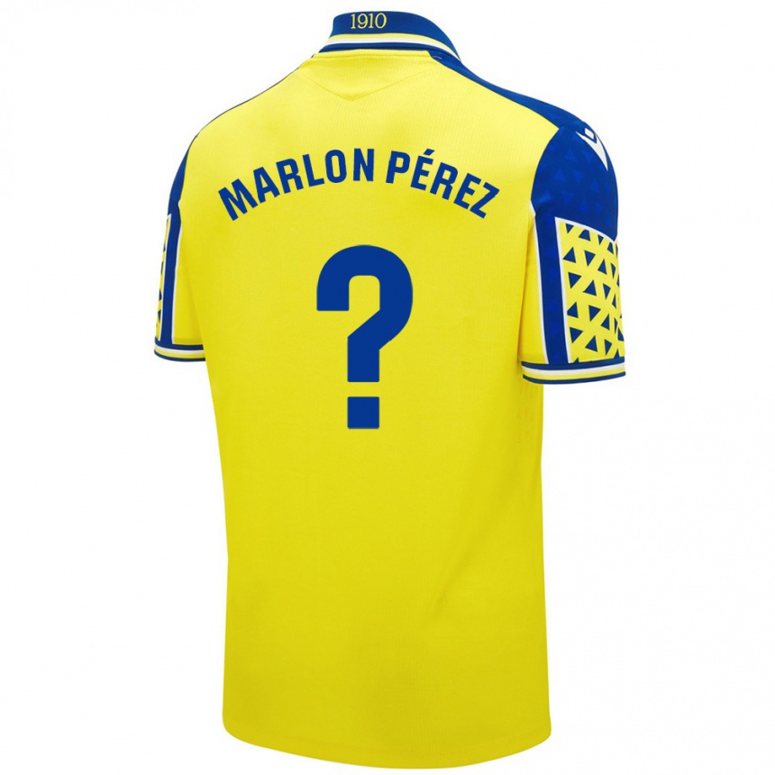 Vyrai Marlon Pérez #0 Geltona Mėlyna Namų Marškinėliai 2024/25 T-Shirt