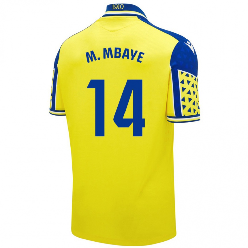 Vyrai Momo Mbaye #14 Geltona Mėlyna Namų Marškinėliai 2024/25 T-Shirt