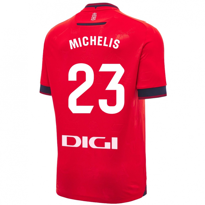 Vyrai Nikolaos Michelis #23 Raudona Balta Namų Marškinėliai 2024/25 T-Shirt