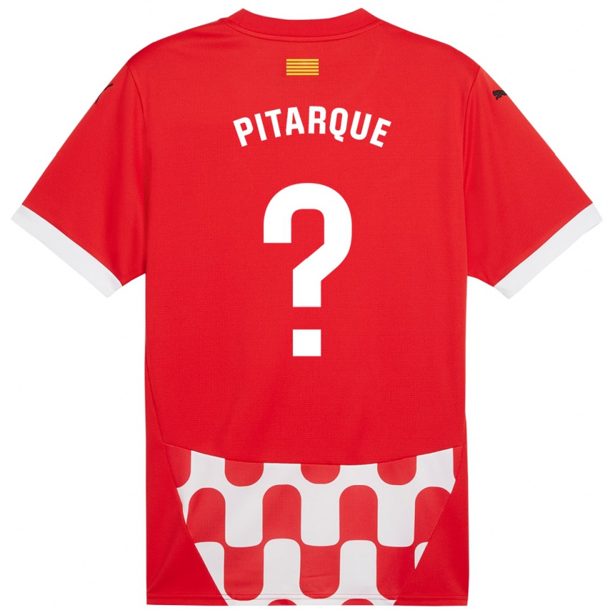 Vyrai Víctor Pitarque #0 Raudona Balta Namų Marškinėliai 2024/25 T-Shirt