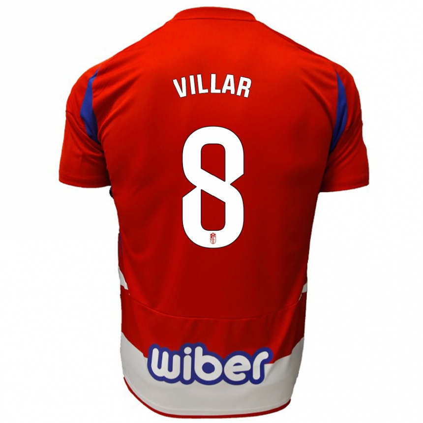 Vyrai Gonzalo Villar #8 Raudona Balta Mėlyna Namų Marškinėliai 2024/25 T-Shirt