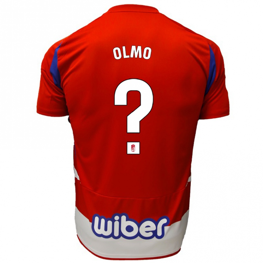 Vyrai Ismael Olmo #0 Raudona Balta Mėlyna Namų Marškinėliai 2024/25 T-Shirt