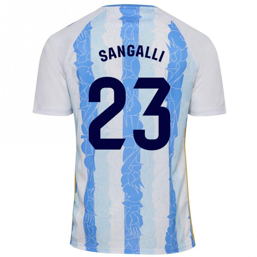 Vyrai Luca Sangalli #23 Balta Mėlyna Namų Marškinėliai 2024/25 T-Shirt