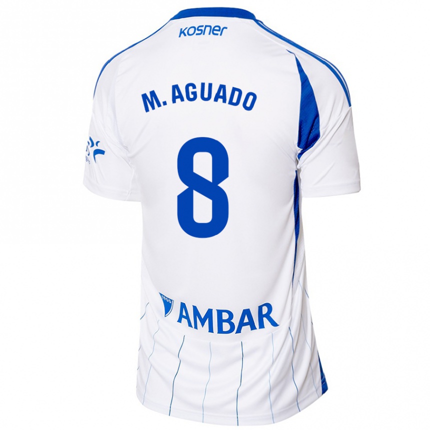 Vyrai Marc Aguado #8 Raudona Balta Namų Marškinėliai 2024/25 T-Shirt