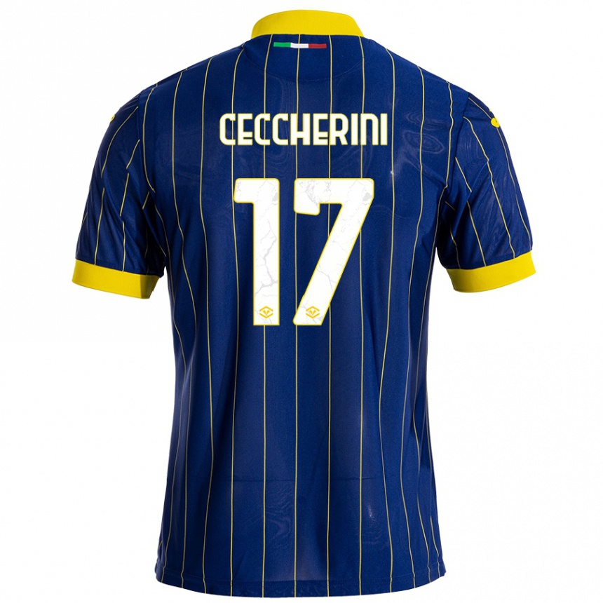 Vyrai Federico Ceccherini #17 Mėlyna Geltona Namų Marškinėliai 2024/25 T-Shirt