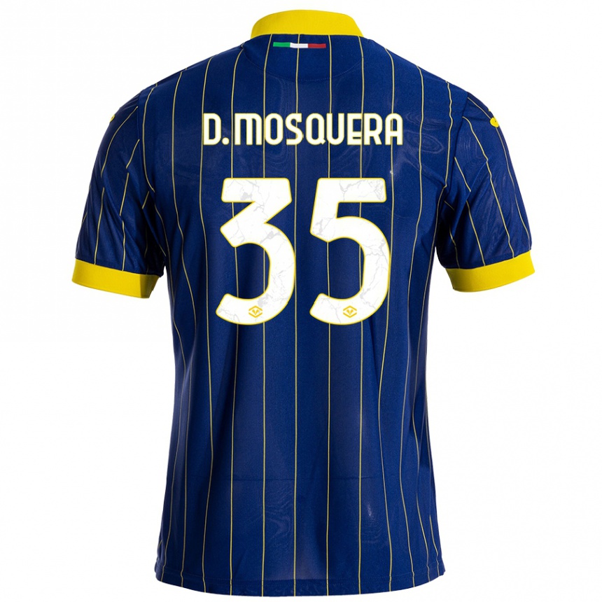 Vyrai Daniel Mosquera #35 Mėlyna Geltona Namų Marškinėliai 2024/25 T-Shirt