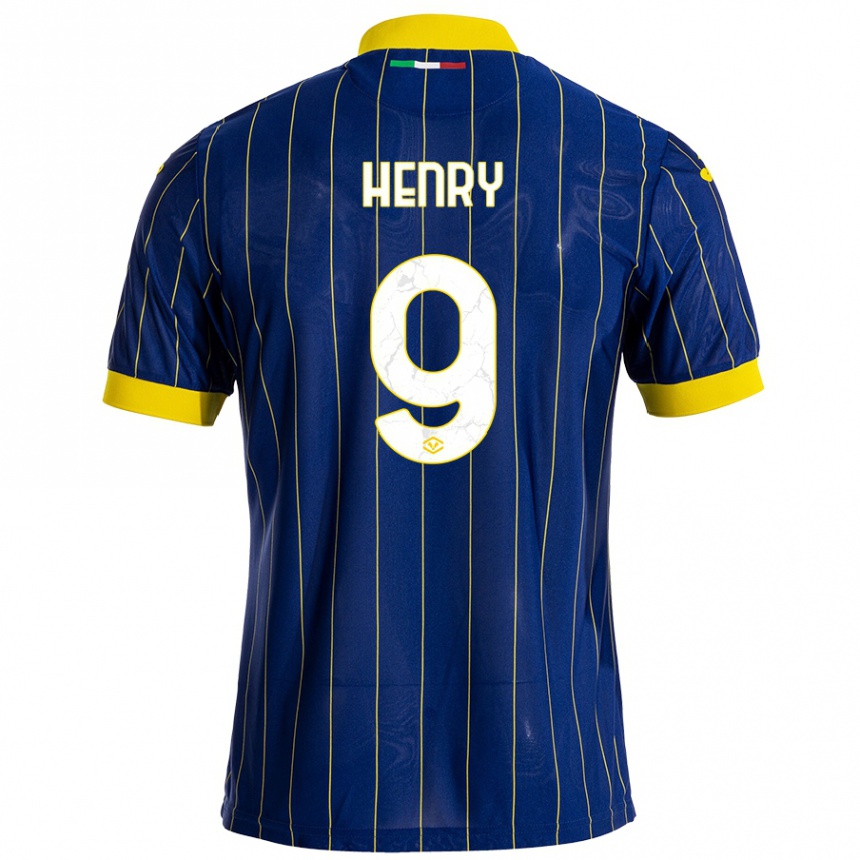 Vyrai Thomas Henry #9 Mėlyna Geltona Namų Marškinėliai 2024/25 T-Shirt