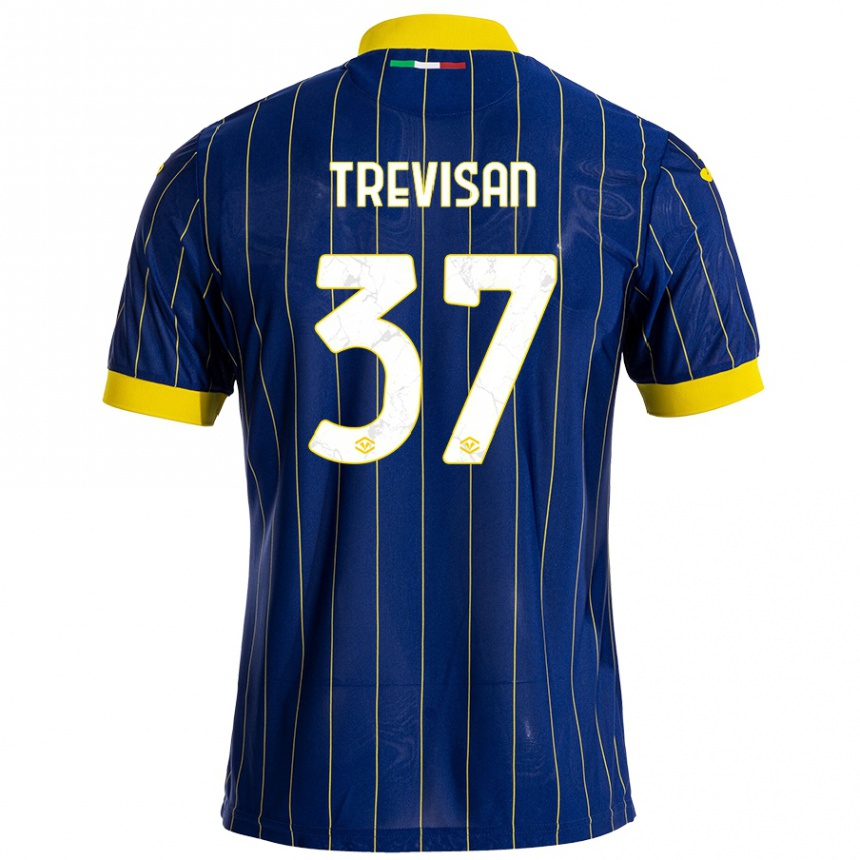 Vyrai Michael Trevisan #37 Mėlyna Geltona Namų Marškinėliai 2024/25 T-Shirt