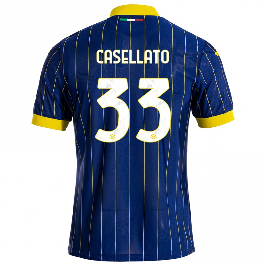 Vyrai Elisa Casellato #33 Mėlyna Geltona Namų Marškinėliai 2024/25 T-Shirt