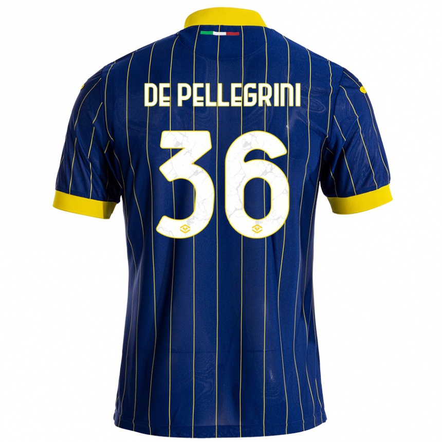 Vyrai Erika De Pellegrini #36 Mėlyna Geltona Namų Marškinėliai 2024/25 T-Shirt