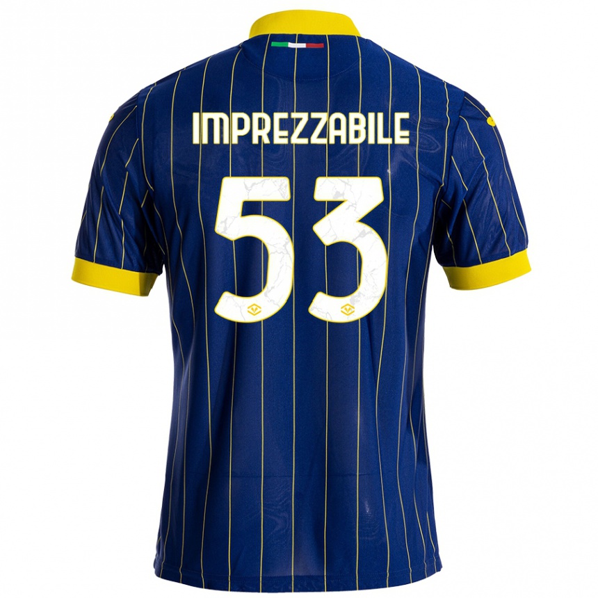 Vyrai Francesca Imprezzabile #53 Mėlyna Geltona Namų Marškinėliai 2024/25 T-Shirt