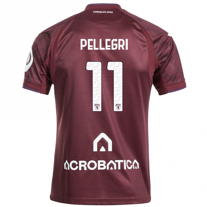 Vyrai Pietro Pellegri #11 Kaštoninė Balta Namų Marškinėliai 2024/25 T-Shirt