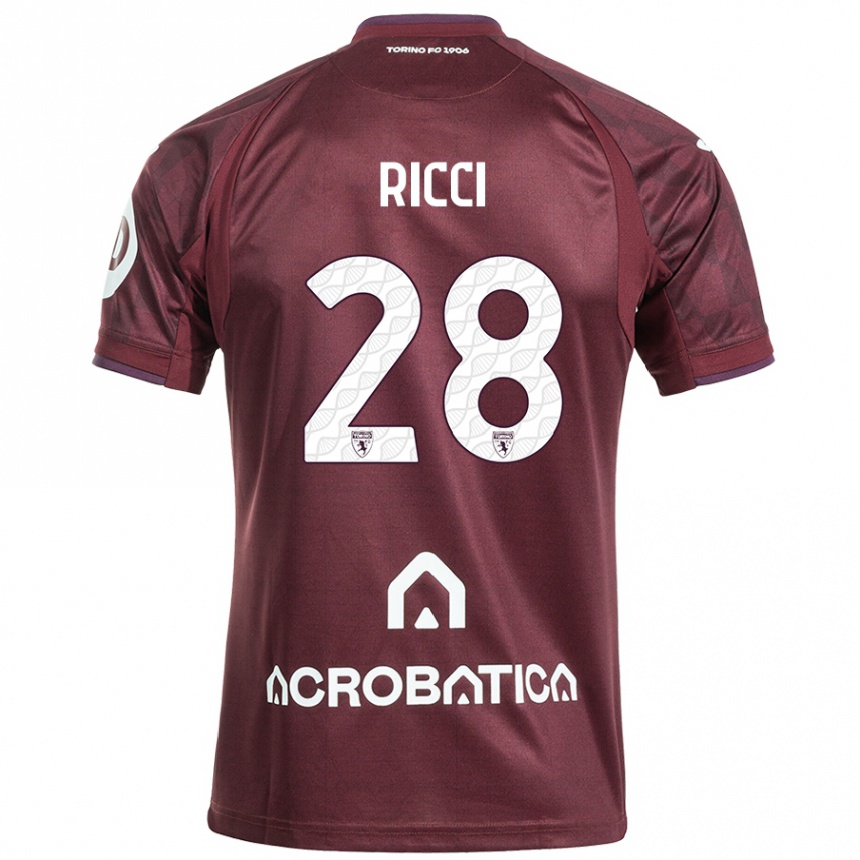 Vyrai Samuele Ricci #28 Kaštoninė Balta Namų Marškinėliai 2024/25 T-Shirt