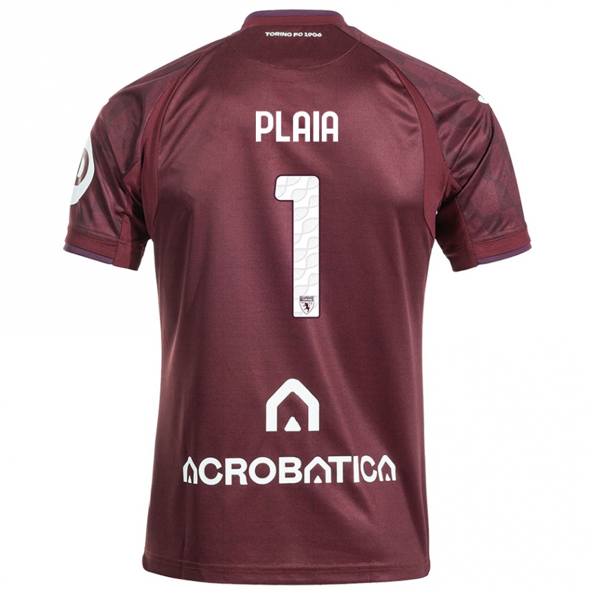 Vyrai Francesco Plaia #1 Kaštoninė Balta Namų Marškinėliai 2024/25 T-Shirt