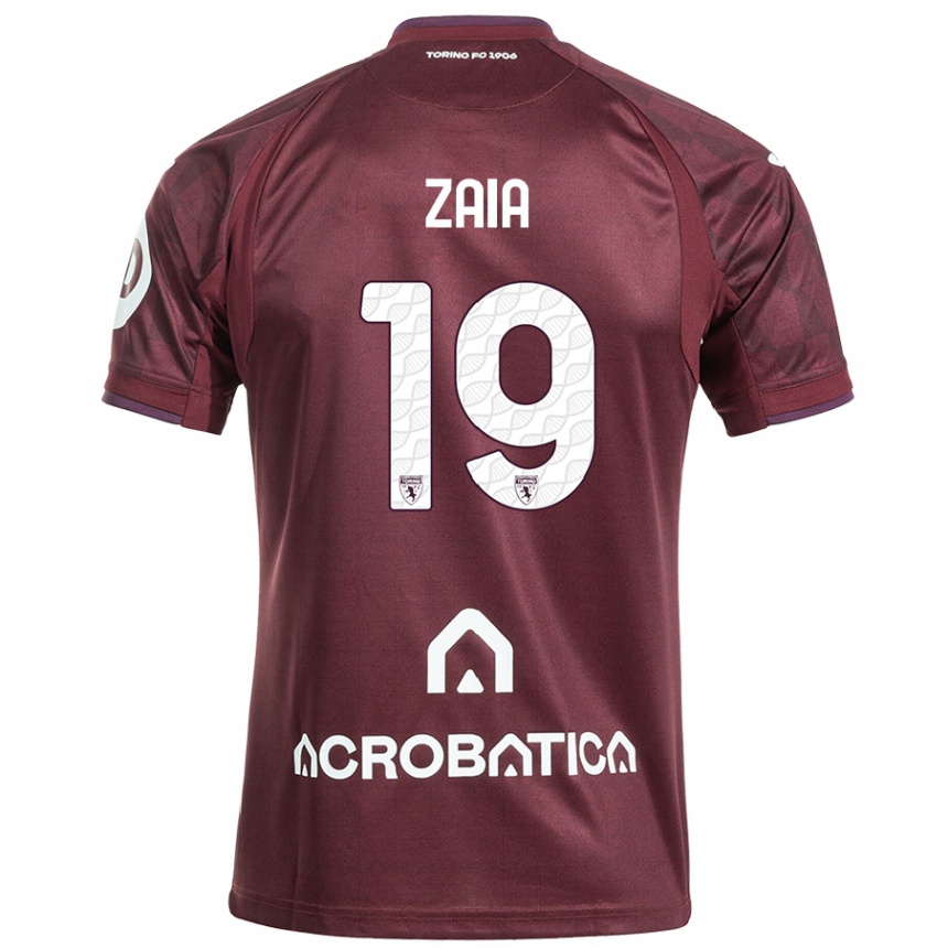 Vyrai Edoardo Zaia #19 Kaštoninė Balta Namų Marškinėliai 2024/25 T-Shirt