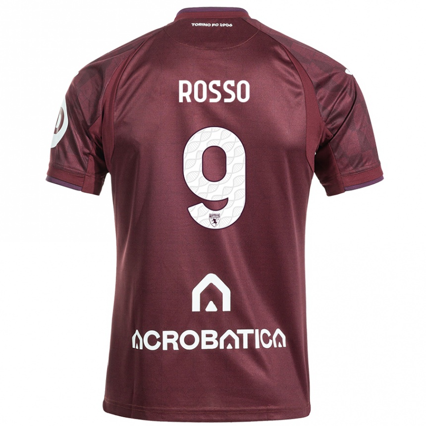 Vyrai Eleonora Rosso #9 Kaštoninė Balta Namų Marškinėliai 2024/25 T-Shirt