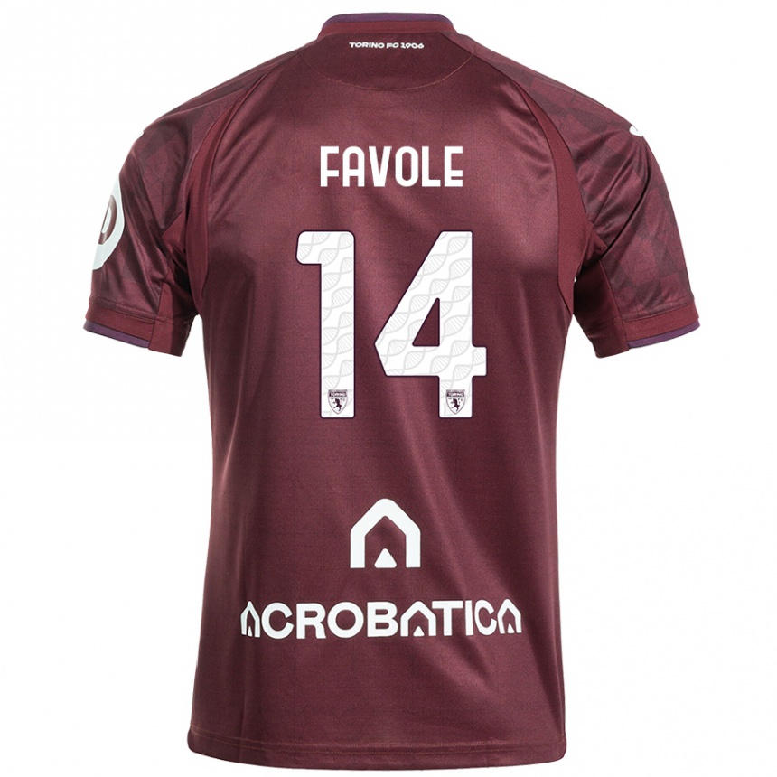 Vyrai Annalisa Favole #14 Kaštoninė Balta Namų Marškinėliai 2024/25 T-Shirt