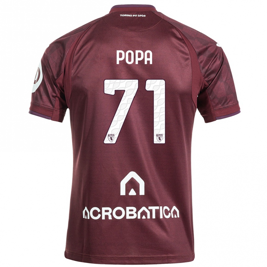 Vyrai Mihai Popa #71 Kaštoninė Balta Namų Marškinėliai 2024/25 T-Shirt