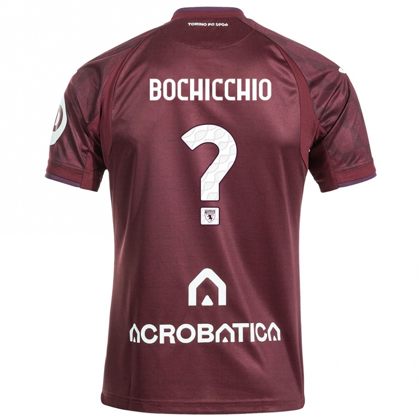 Vyrai Francesco Bochicchio #0 Kaštoninė Balta Namų Marškinėliai 2024/25 T-Shirt