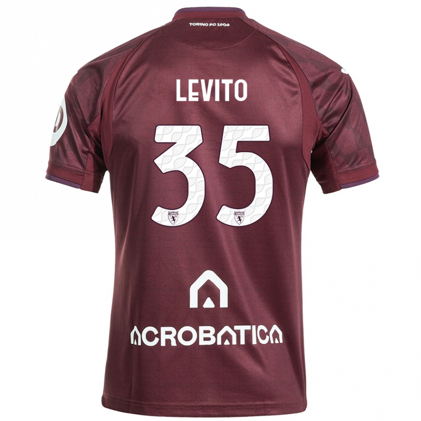 Vyrai Isabeau Levito #35 Kaštoninė Balta Namų Marškinėliai 2024/25 T-Shirt