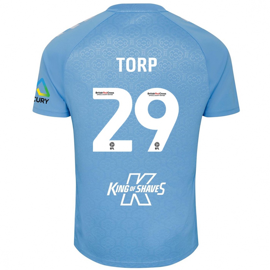 Vyrai Victor Torp #29 Mėlyna Balta Namų Marškinėliai 2024/25 T-Shirt