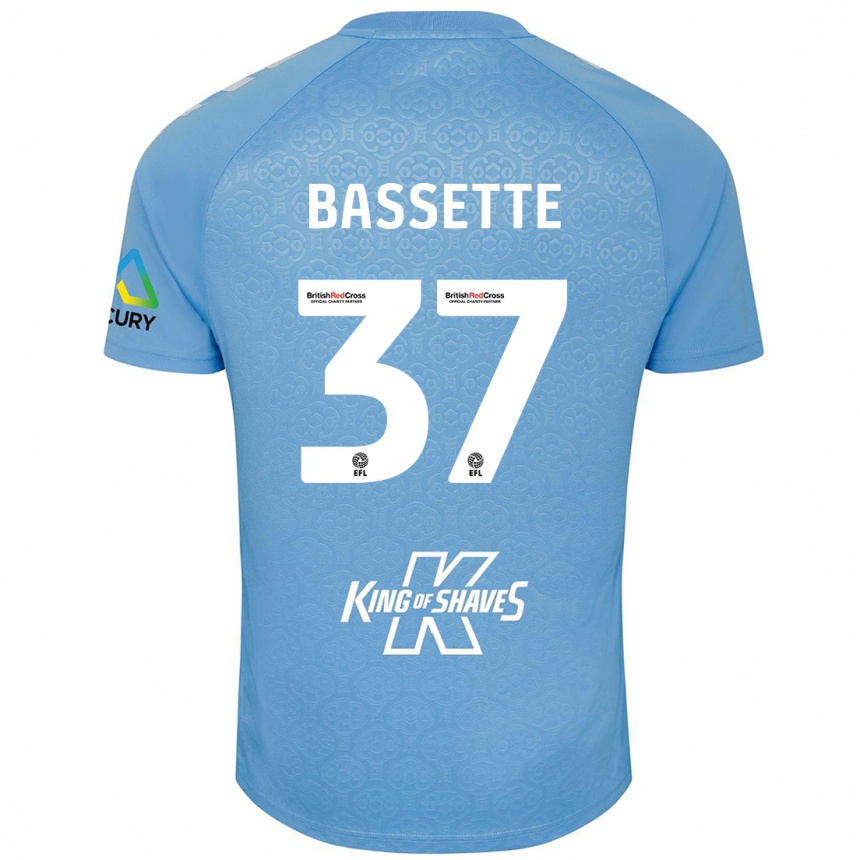 Vyrai Norman Bassette #37 Mėlyna Balta Namų Marškinėliai 2024/25 T-Shirt