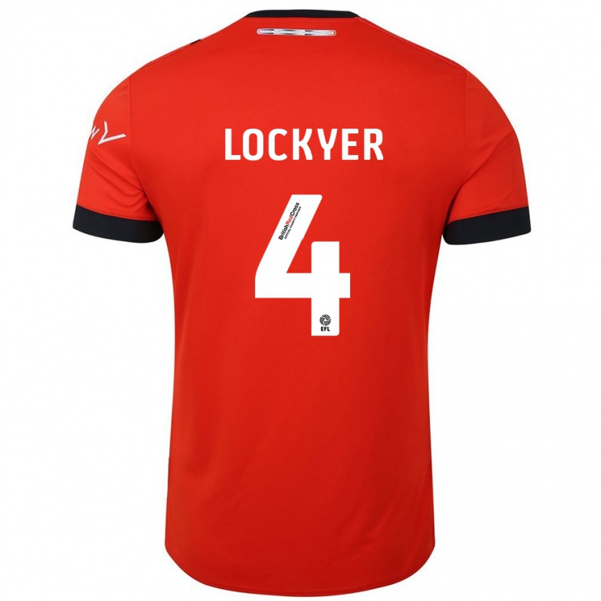 Vyrai Tom Lockyer #4 Oranžinė Juoda Namų Marškinėliai 2024/25 T-Shirt