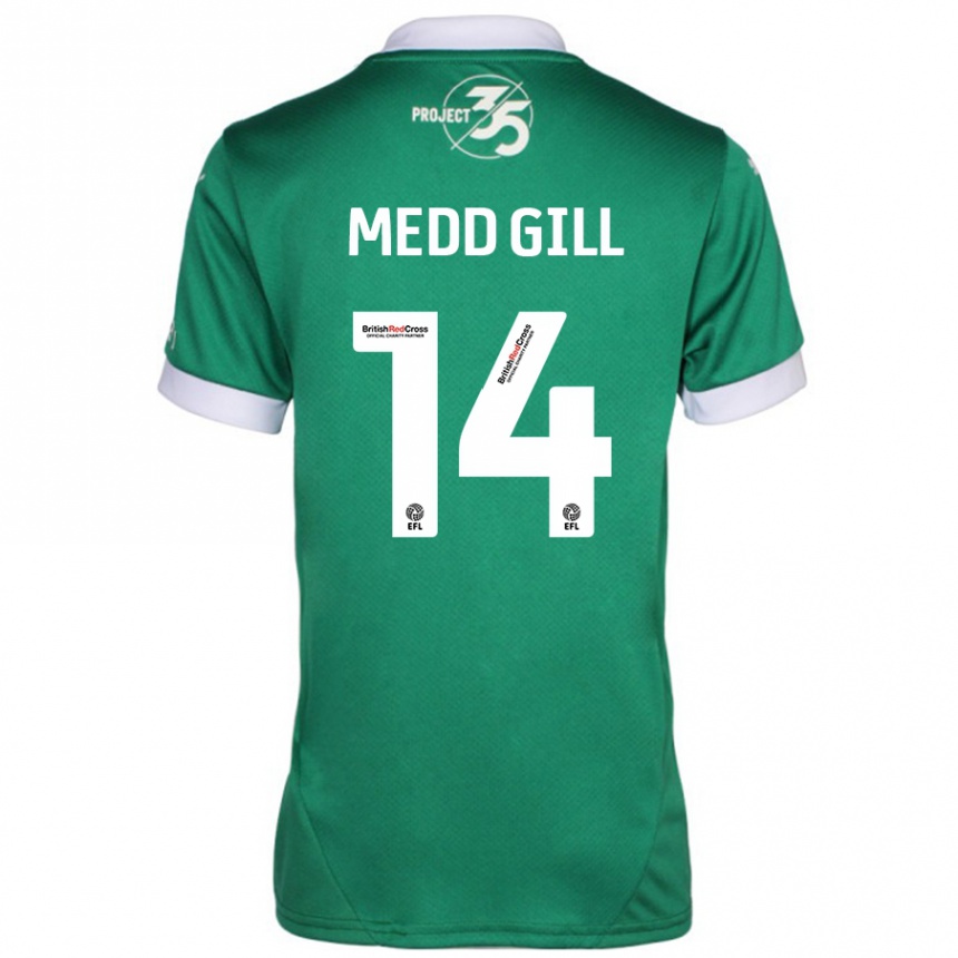 Vyrai Tamsin Medd-Gill #14 Žalia Balta Namų Marškinėliai 2024/25 T-Shirt