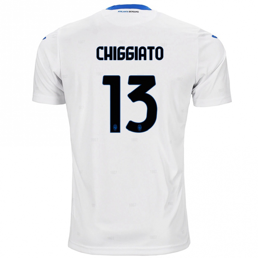 Vyrai Gabriele Chiggiato #13 Baltas Išvykos Marškinėliai 2024/25 T-Shirt