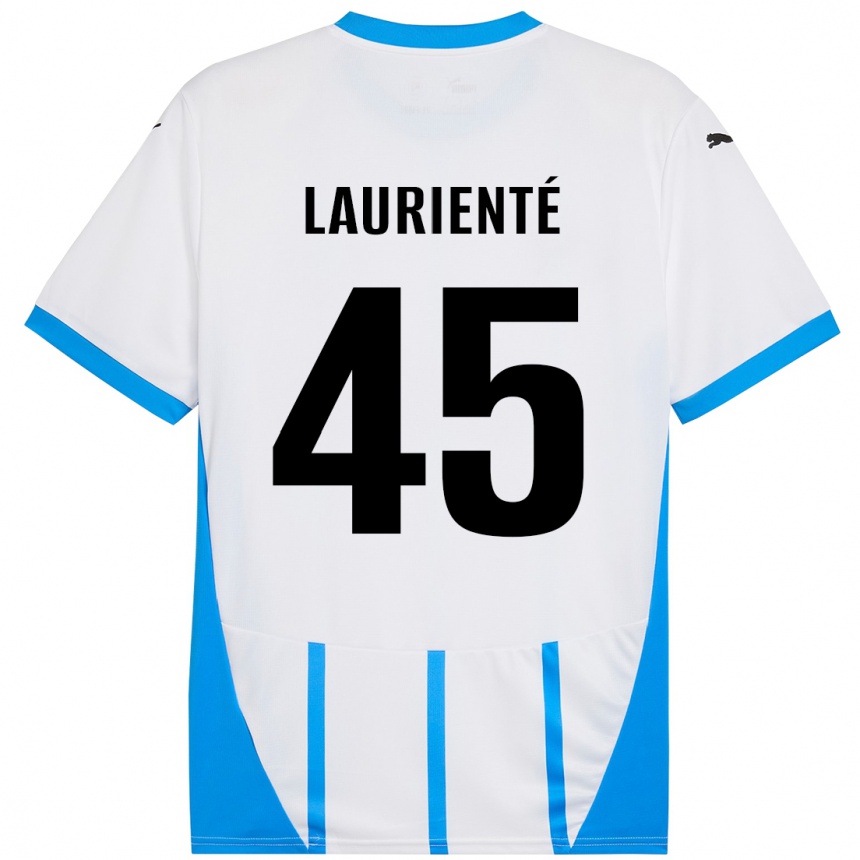 Vyrai Armand Laurienté #45 Balta Mėlyna Išvykos Marškinėliai 2024/25 T-Shirt