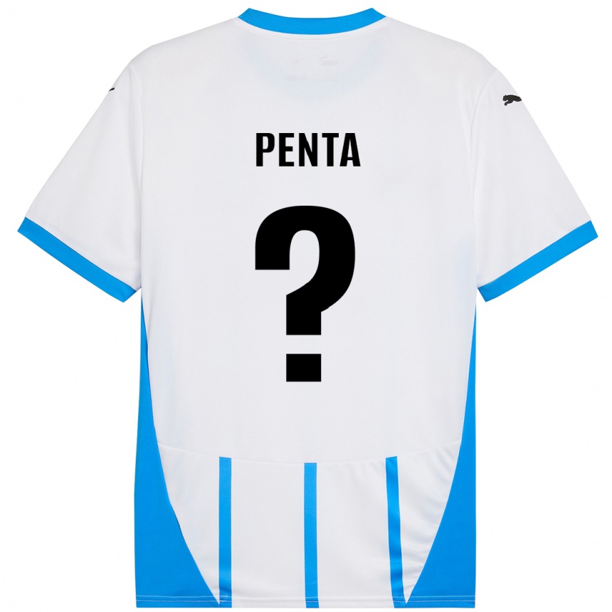 Vyrai Mattia Penta #0 Balta Mėlyna Išvykos Marškinėliai 2024/25 T-Shirt