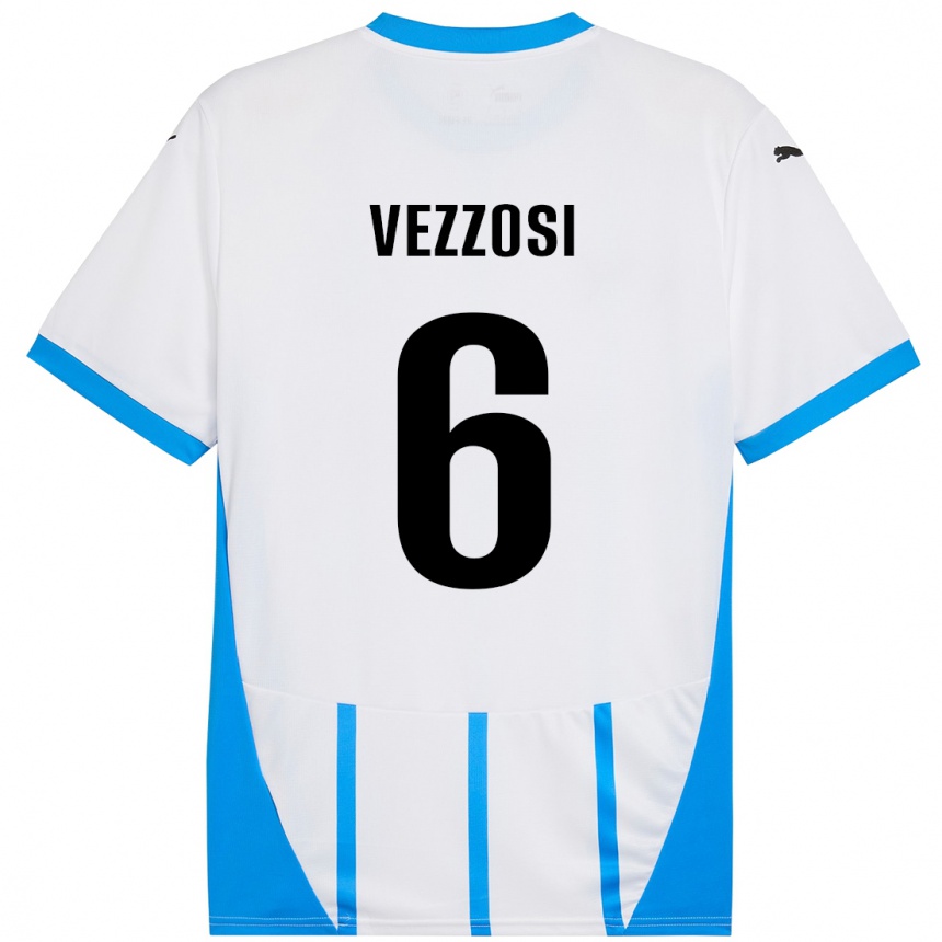 Vyrai Giorgio Vezzosi #6 Balta Mėlyna Išvykos Marškinėliai 2024/25 T-Shirt