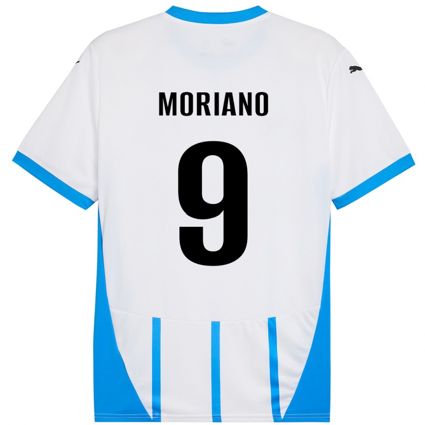 Vyrai Andrea Moriano #9 Balta Mėlyna Išvykos Marškinėliai 2024/25 T-Shirt