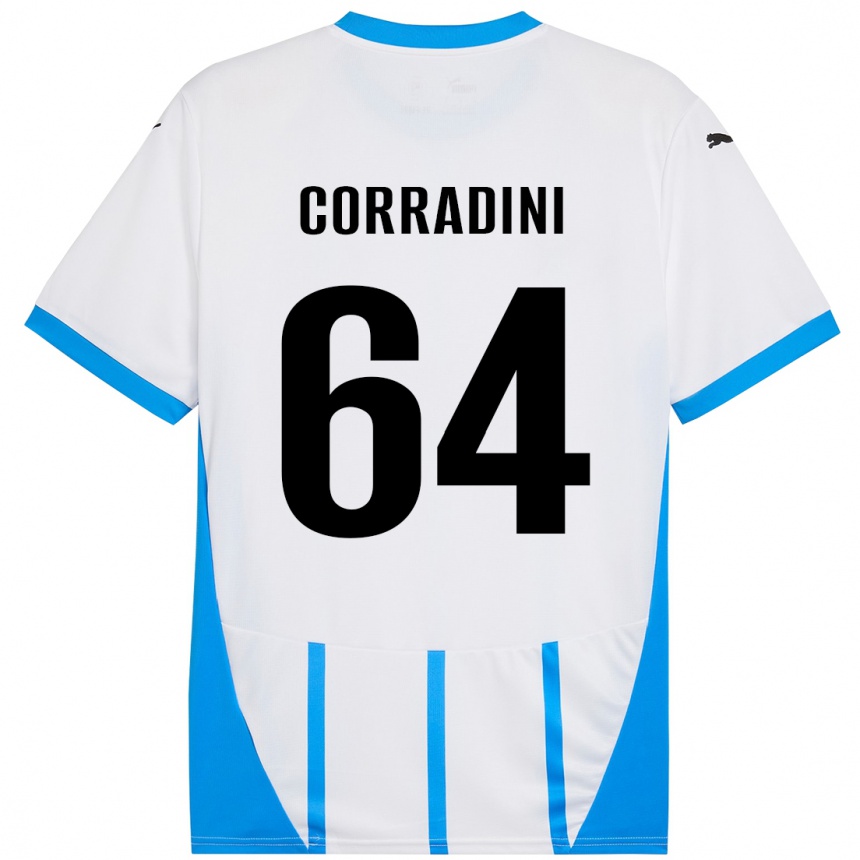 Vyrai Francesco Corradini #64 Balta Mėlyna Išvykos Marškinėliai 2024/25 T-Shirt