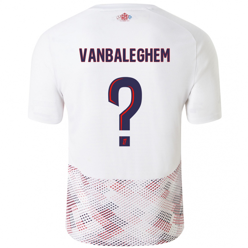 Vyrai Valentin Vanbaleghem #0 Balta Karališka Mėlyna Išvykos Marškinėliai 2024/25 T-Shirt