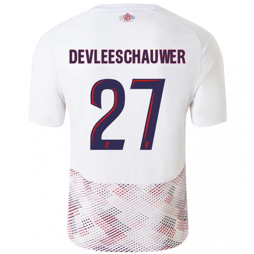 Vyrai Gwenaëlle Devleeschauwer #27 Balta Karališka Mėlyna Išvykos Marškinėliai 2024/25 T-Shirt