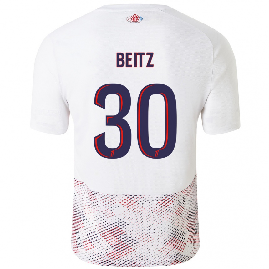 Vyrai Taylor Beitz #30 Balta Karališka Mėlyna Išvykos Marškinėliai 2024/25 T-Shirt