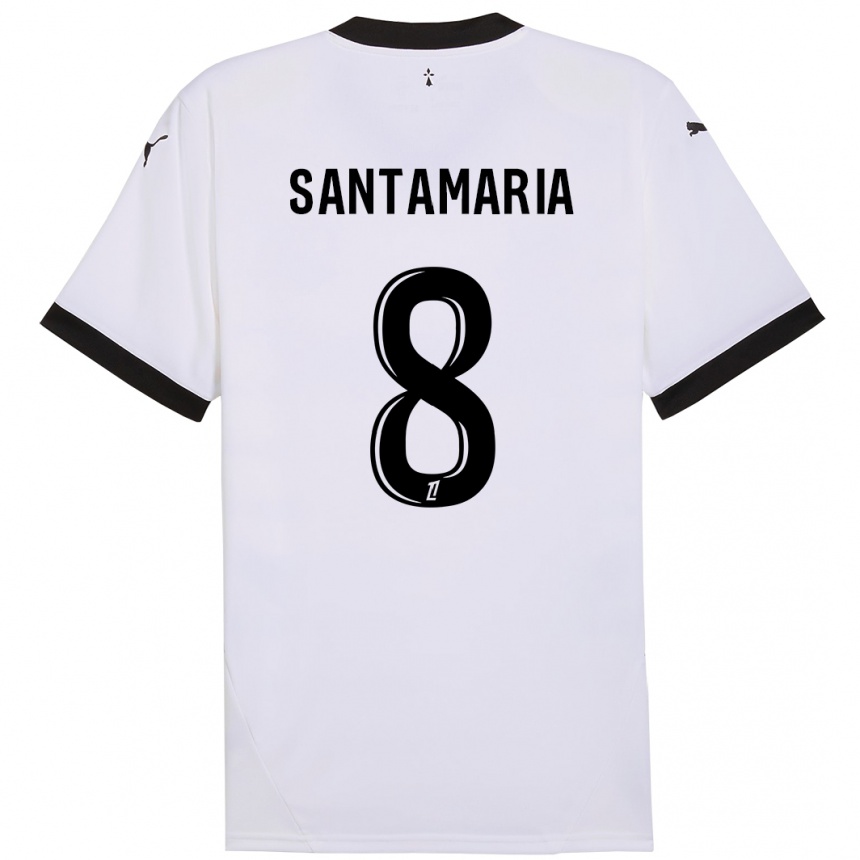 Vyrai Baptiste Santamaria #8 Balta Juoda Išvykos Marškinėliai 2024/25 T-Shirt