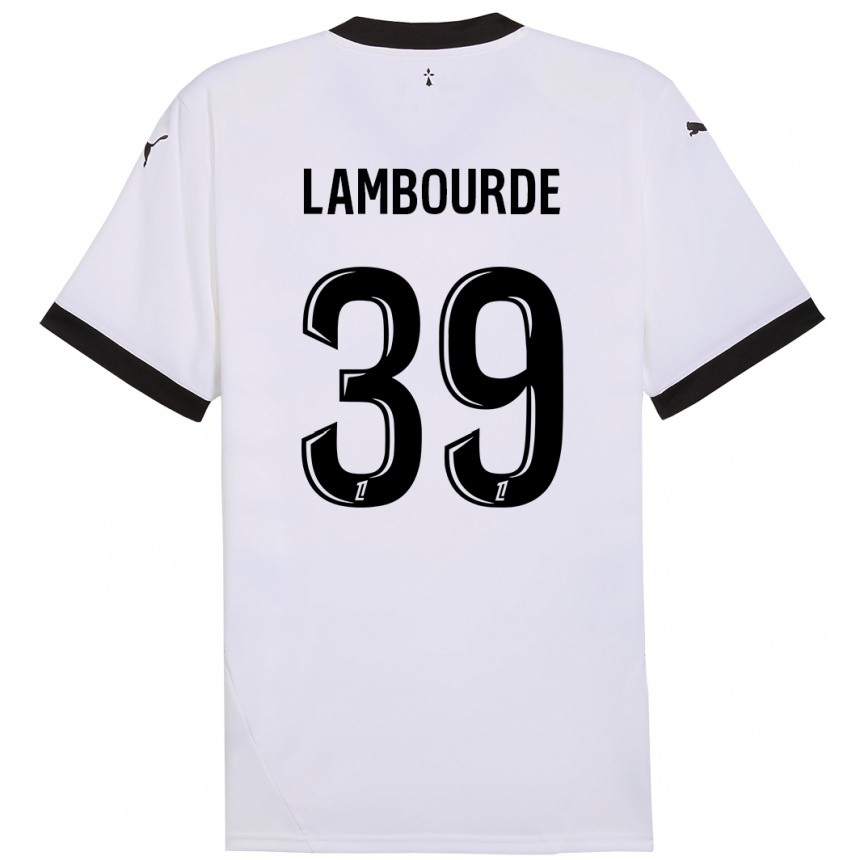 Vyrai Mathis Lambourde #39 Balta Juoda Išvykos Marškinėliai 2024/25 T-Shirt