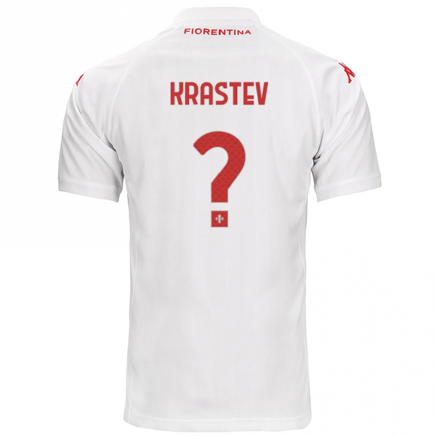 Vyrai Dimo Krastev #0 Baltas Išvykos Marškinėliai 2024/25 T-Shirt