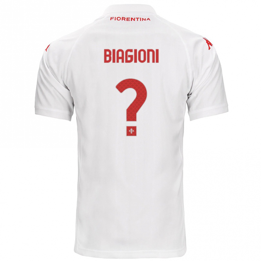 Vyrai Lorenzo Biagioni #0 Baltas Išvykos Marškinėliai 2024/25 T-Shirt