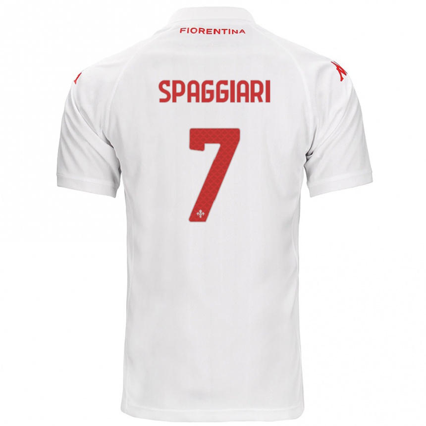 Vyrai Riccardo Spaggiari #7 Baltas Išvykos Marškinėliai 2024/25 T-Shirt