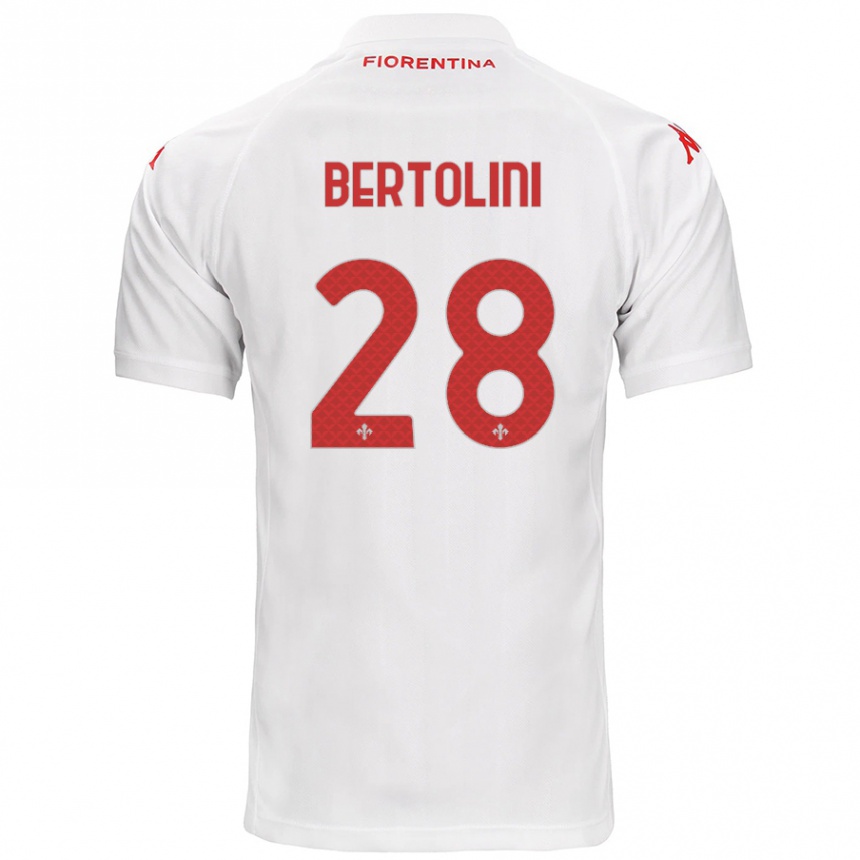 Vyrai Gabriele Bertolini #28 Baltas Išvykos Marškinėliai 2024/25 T-Shirt