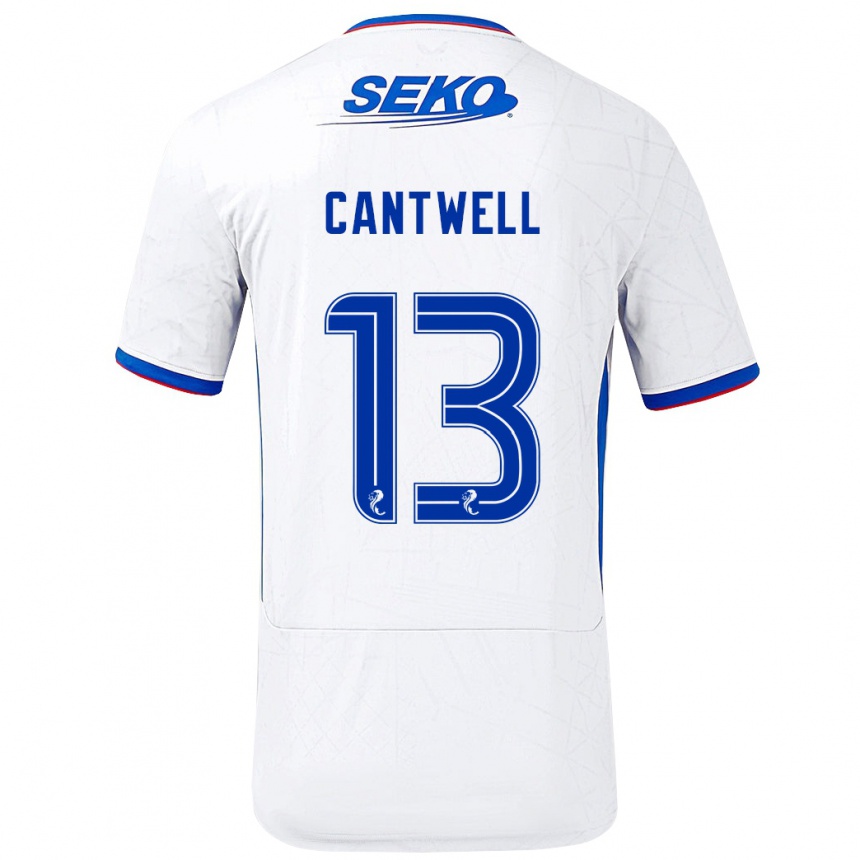 Vyrai Todd Cantwell #13 Balta Mėlyna Išvykos Marškinėliai 2024/25 T-Shirt