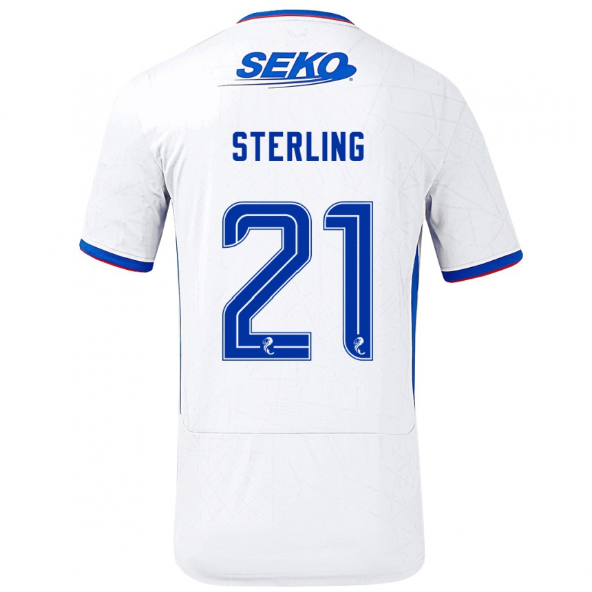 Vyrai Dujon Sterling #21 Balta Mėlyna Išvykos Marškinėliai 2024/25 T-Shirt