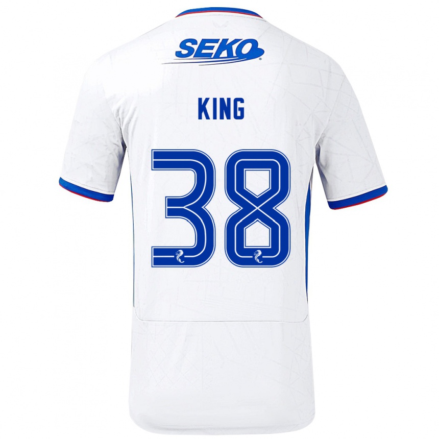 Vyrai Leon King #38 Balta Mėlyna Išvykos Marškinėliai 2024/25 T-Shirt